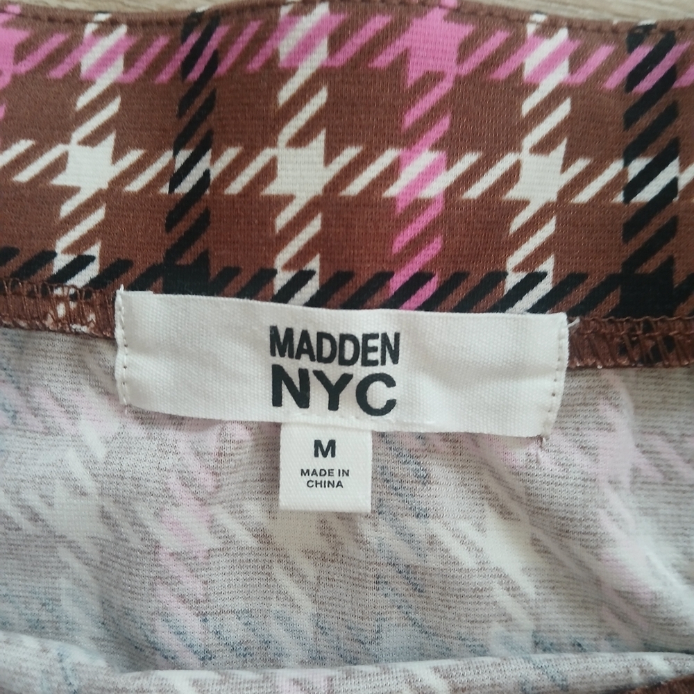 Plaid Circle Skirt with Chain Accent in Pink and Brown Preppy Academia - Picture 10 of 12